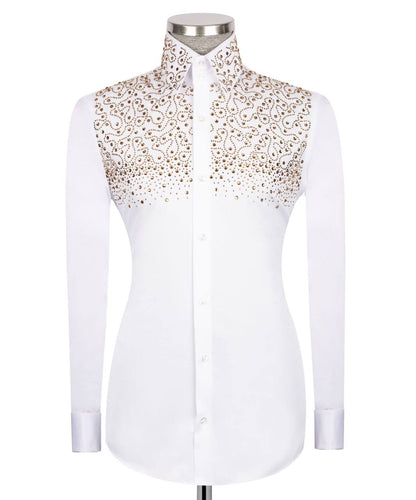 Crystal Embellished White Shirt