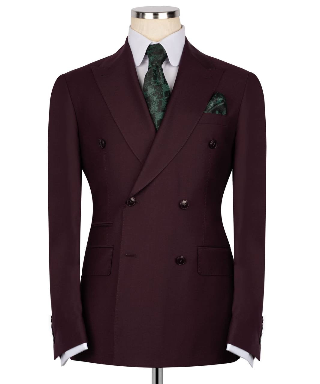 Burgundy Double Breasted Suit