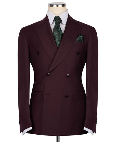 Burgundy Double Breasted Suit
