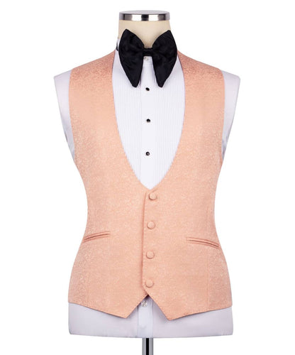 Textured Orange Tuxedo Set