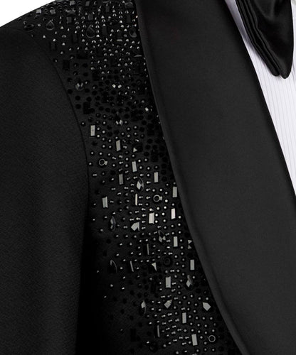 Rhinestone Embellished Black Tuxedo