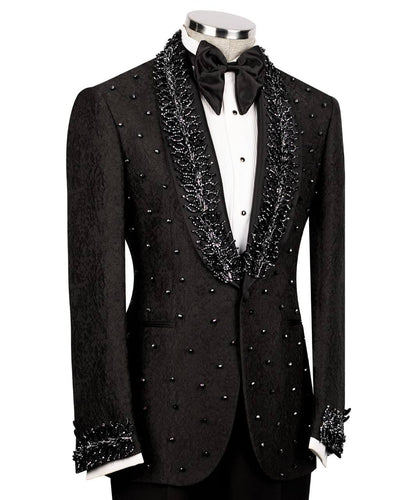 Exclusive Tuxedo With Stone Embellished