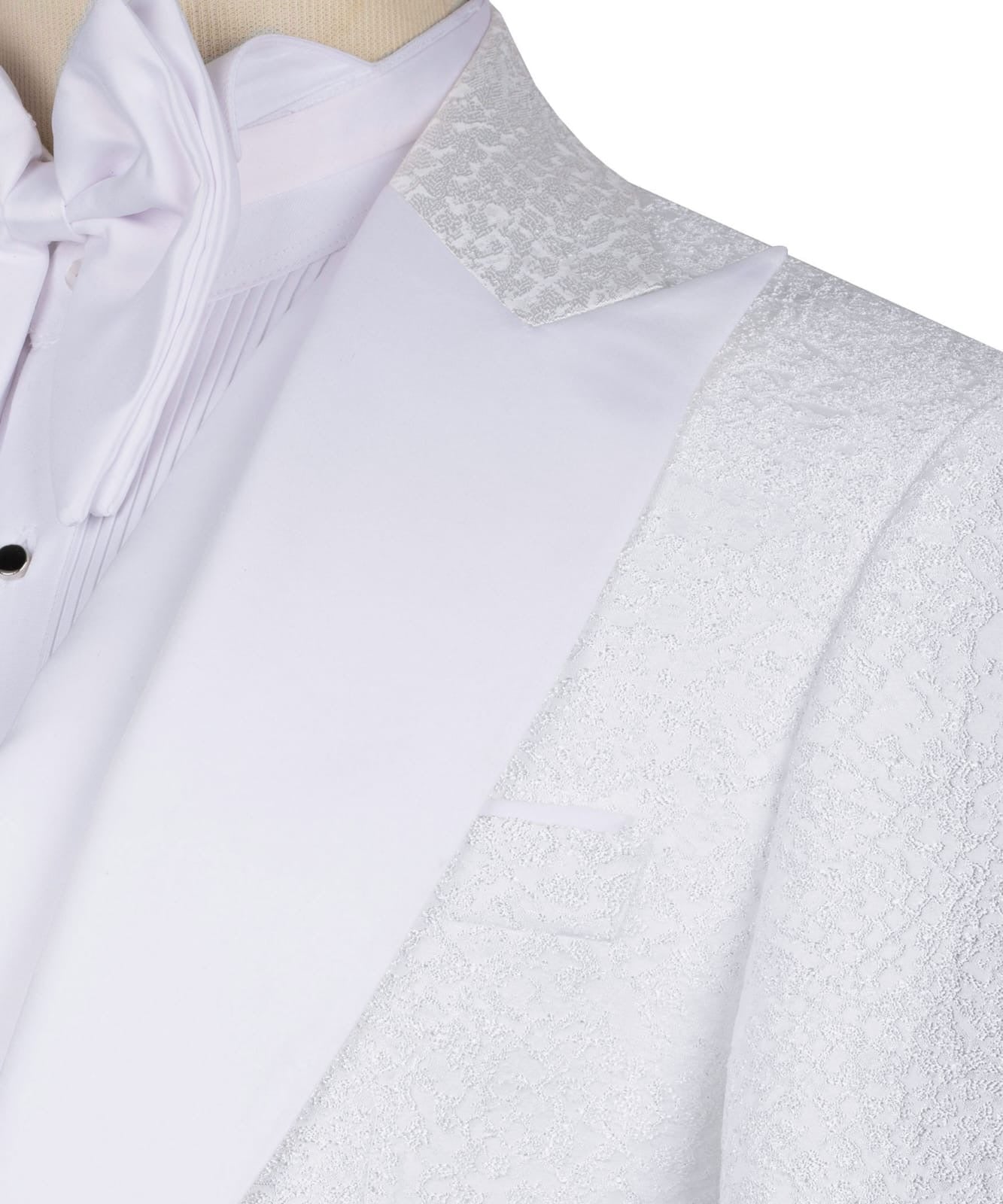Patterned White Tuxedo Set