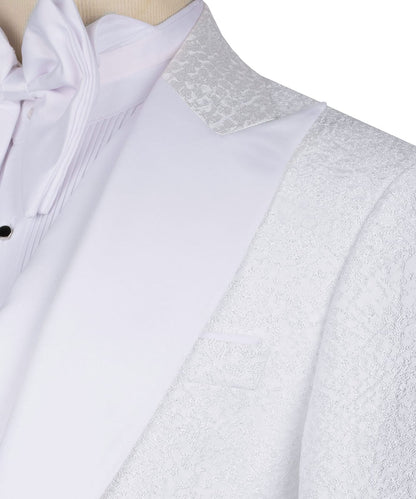 Patterned White Tuxedo Set