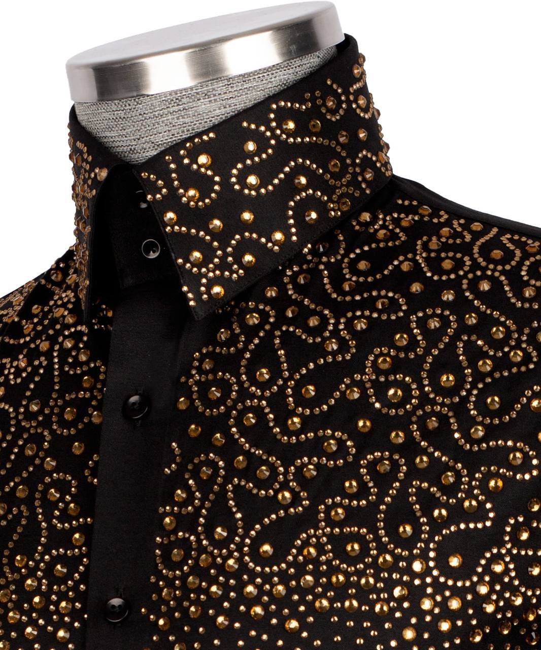 Crystal Embellished Black Shirt