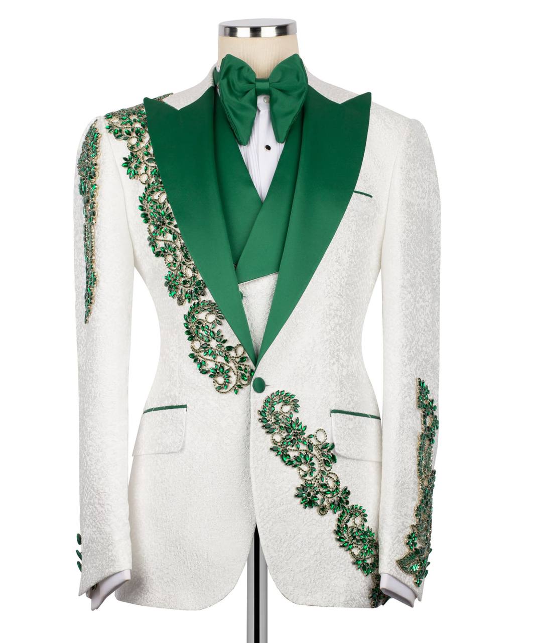 Custom Collar Design White Tuxedo