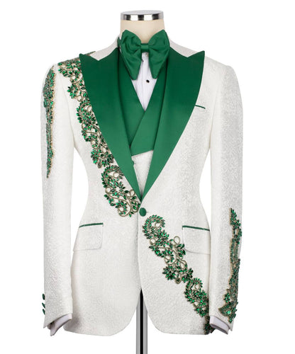 Custom Collar Design White Tuxedo