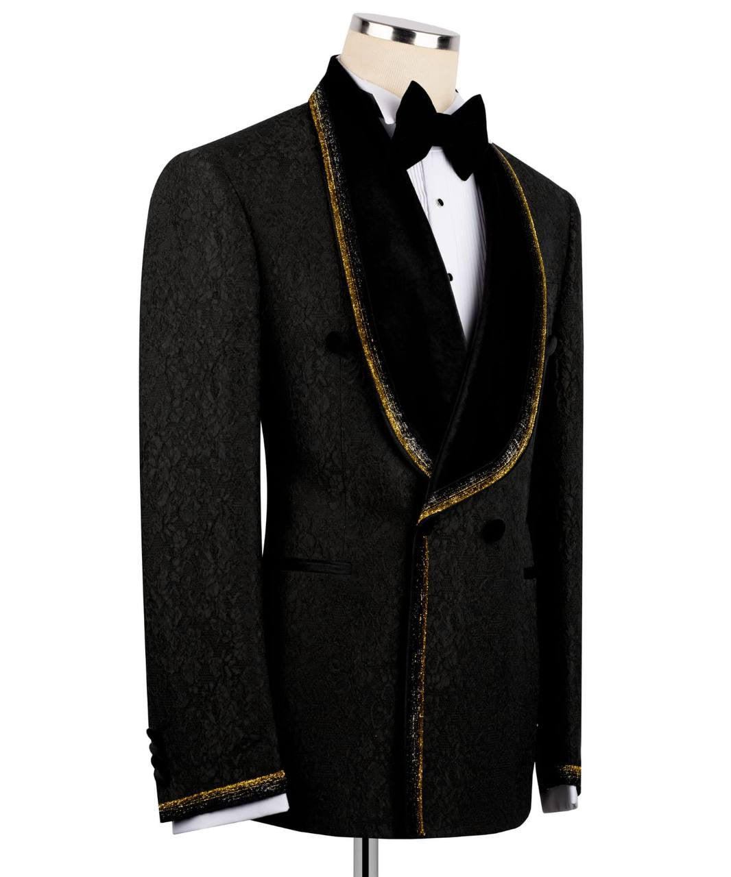 Black Tuxedo with Custom Lapel Design