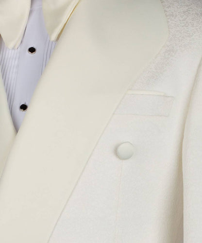 Cream Tuxedo with Custom Collar Design