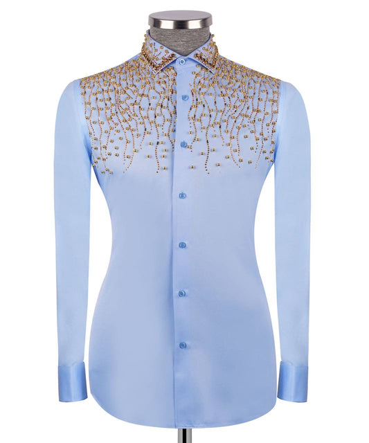 Stone Embroidered Cotton Shirt