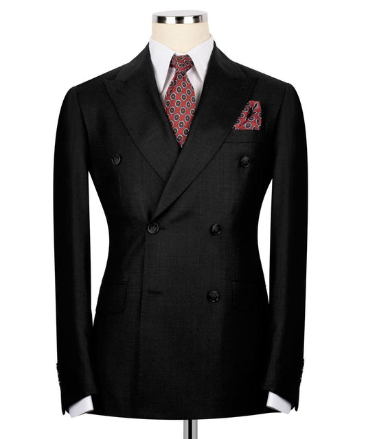 Double Breasted Black Suit