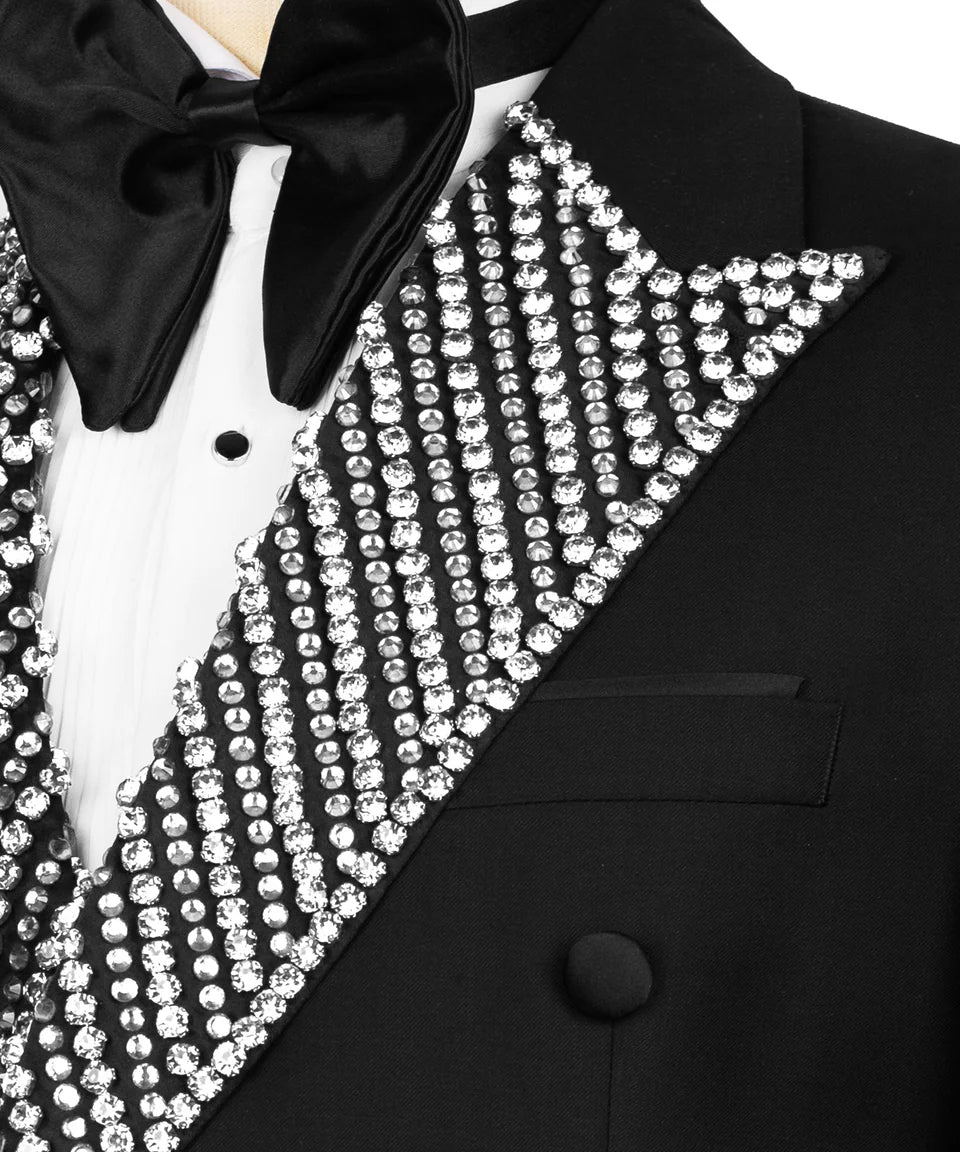Stone Embellished Lapel Tuxedo