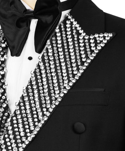Stone Embellished Lapel Tuxedo