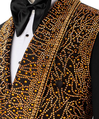 Exclusive Stone Embellished Black Tuxedo