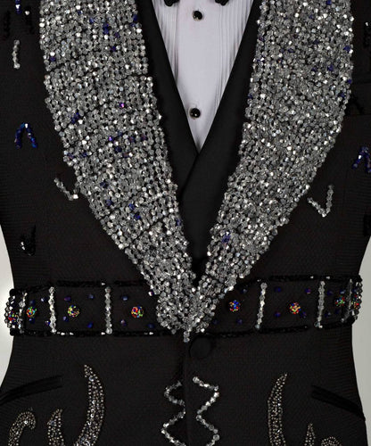 Jewelry Embellished Black Tuxedo