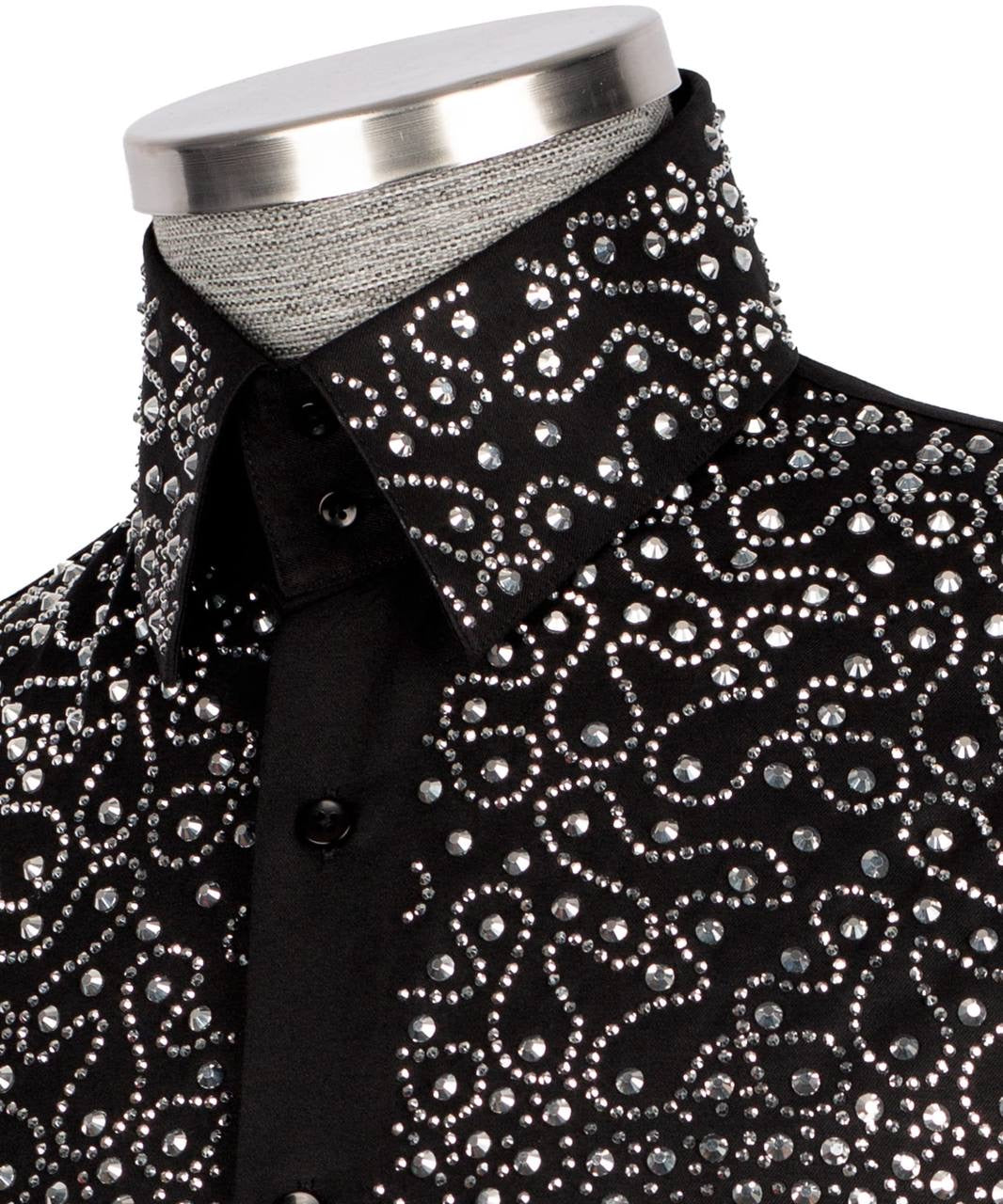 Crystal Embellished Black Shirt