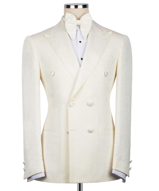 Double Breasted Cream Tuxedo
