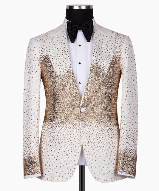 Stone Embroidered Mens Tuxedo Set