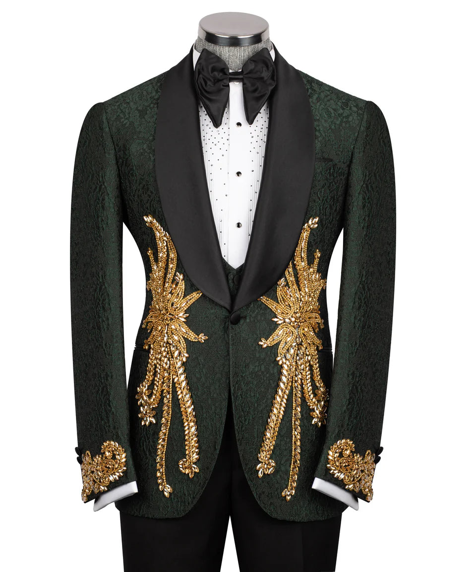 Exclusive Tuxedo With Crystal Embellished
