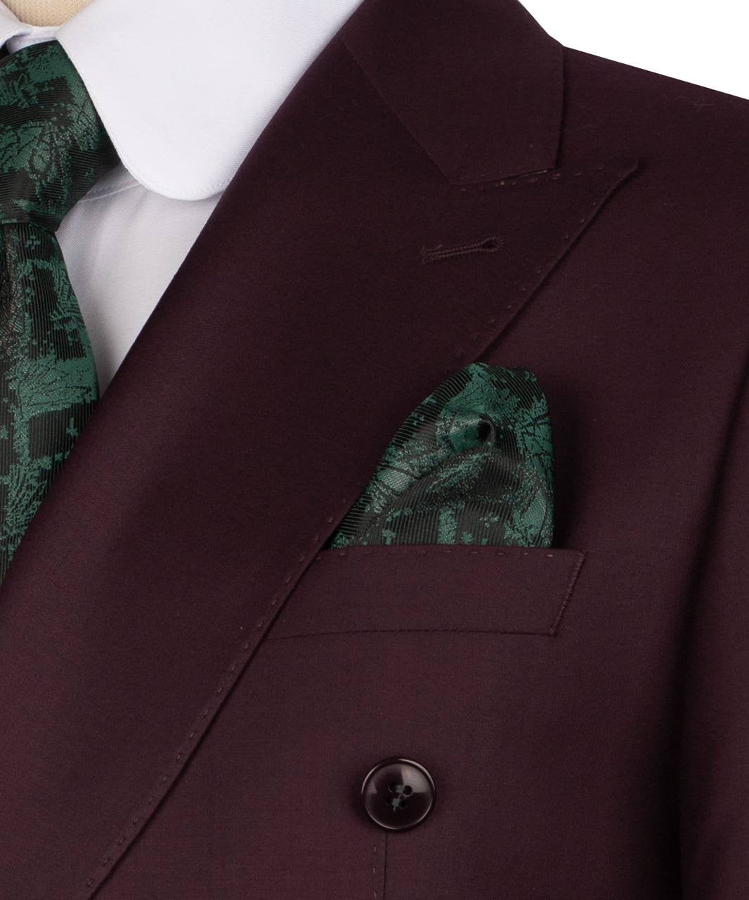 Burgundy Double Breasted Suit