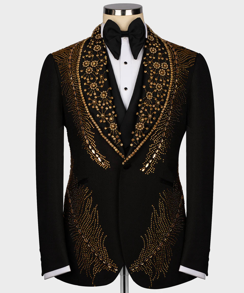 Gold Stone Embroıdered Tuxedo
