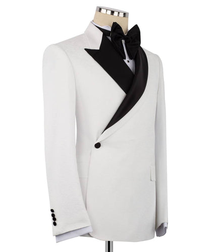 Double Breasted White Tuxedo