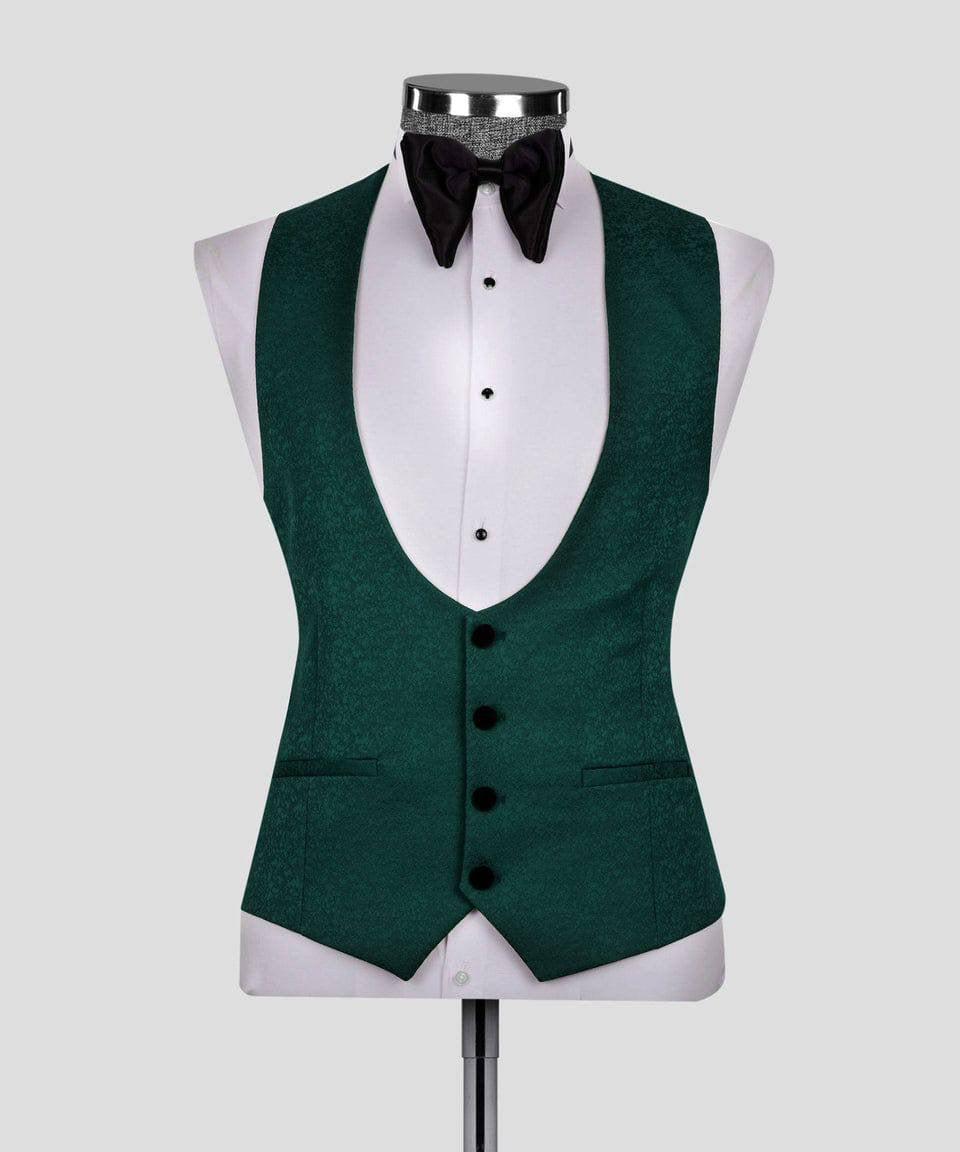 Green Stair-Step Collar Tuxedo
