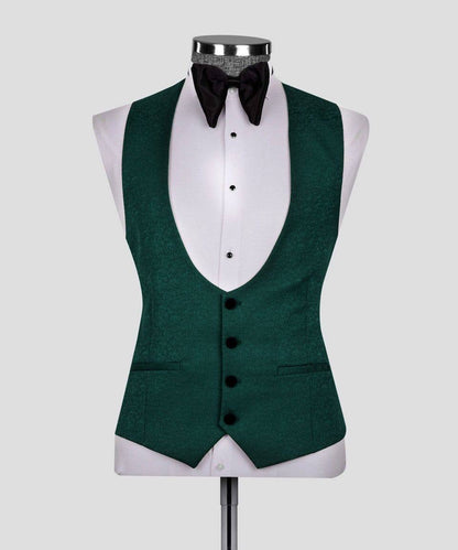 Green Stair-Step Collar Tuxedo