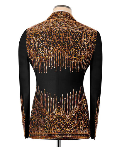Double Breasted Crystal Embellished Tuxedo