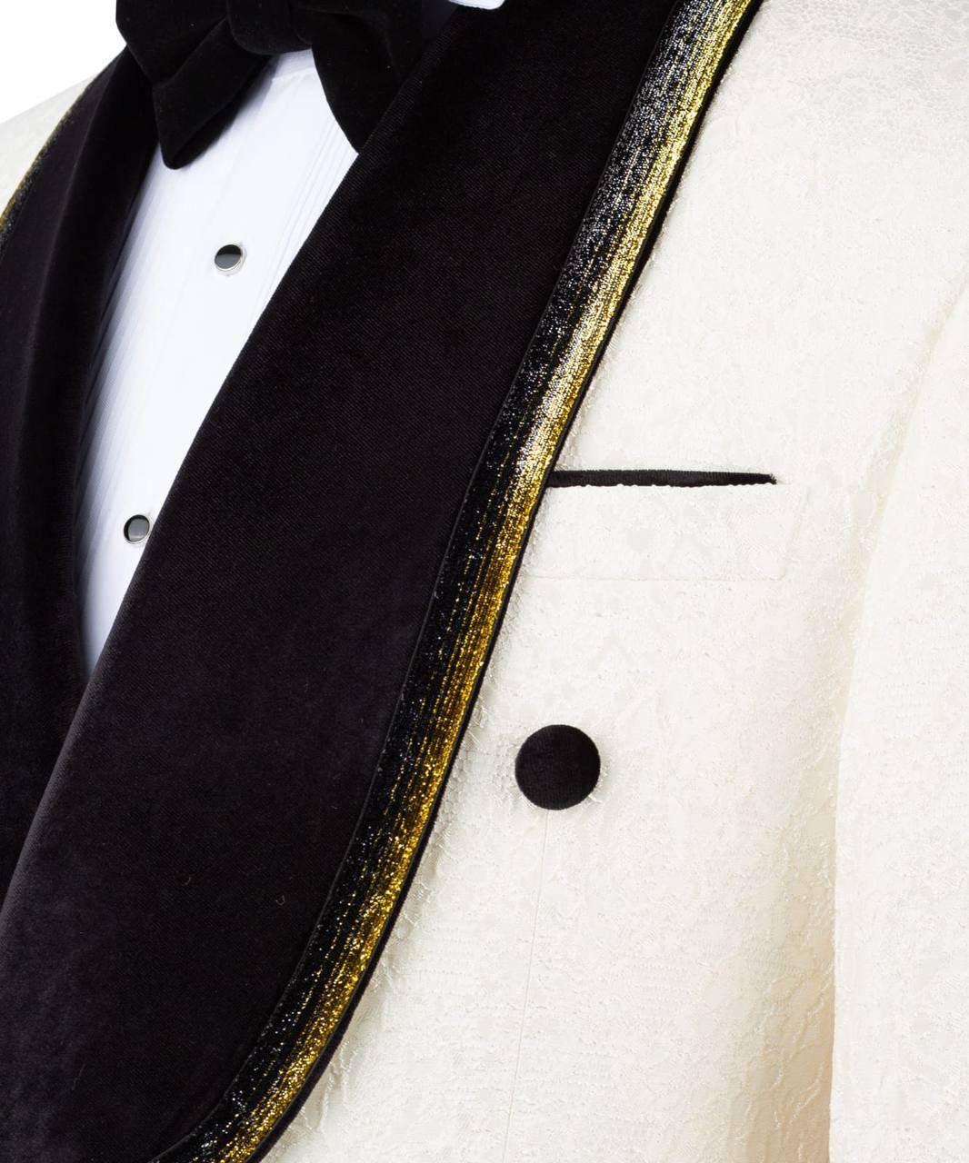 Cream Tuxedo with Custom Lapel Design
