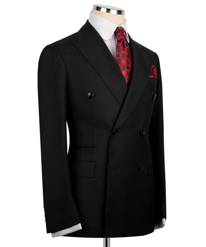 Black Double Breasted Formal Suit
