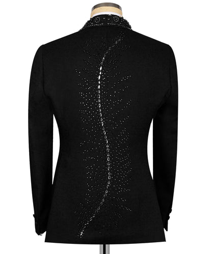 Black Stone Embroıdered Tuxedo