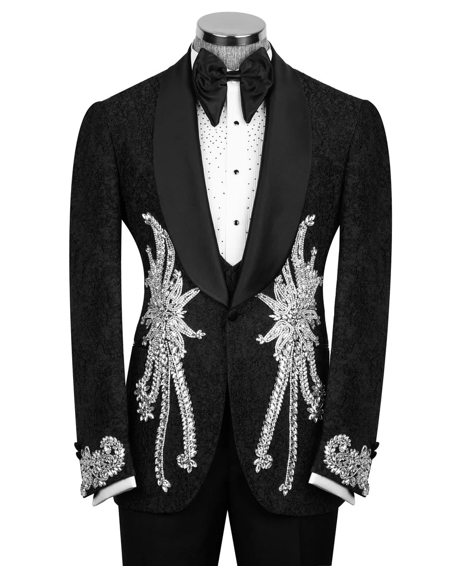 Exclusive Tuxedo With Crystal Embellished