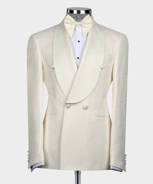 Double Breasted Cream Tuxedo