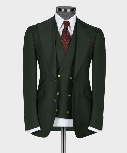 Traje clásico verde oscuro