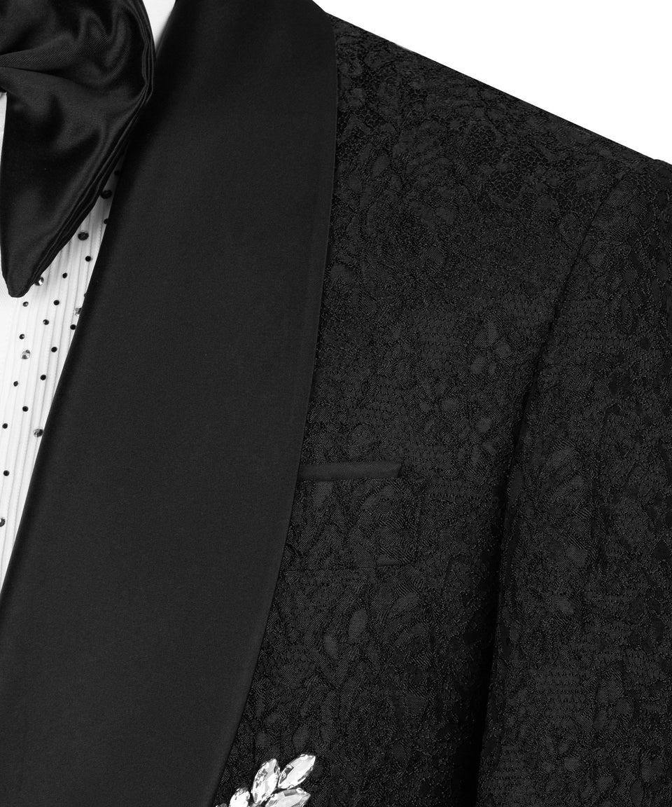 Exclusive Tuxedo With Crystal Embellished