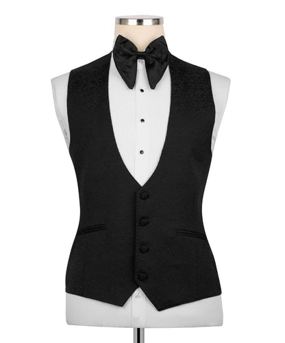 Textured Black Tuxedo Set
