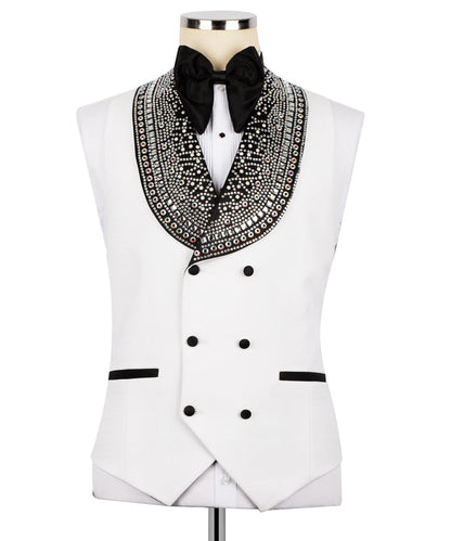 Exclusice Three Piece White Tuxedo