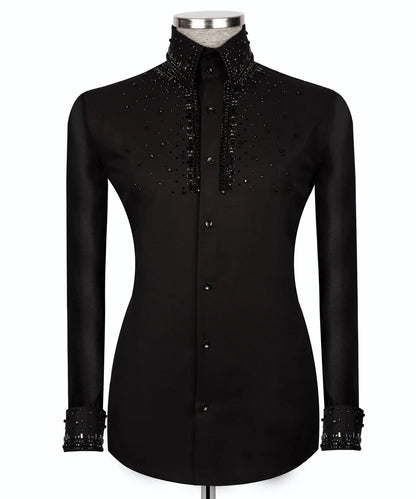 Crystal Embellished Black Shirt