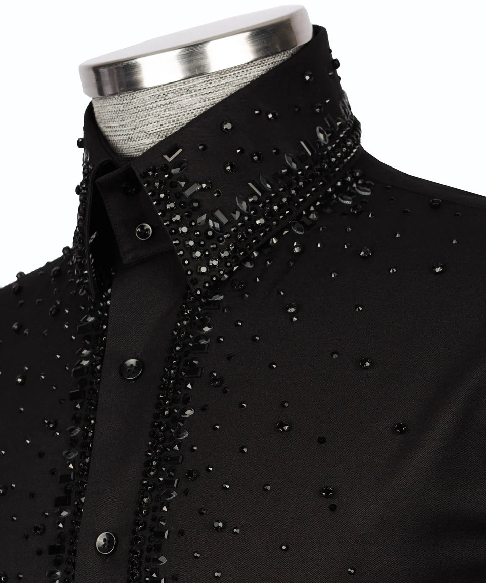 Crystal Embellished Black Shirt